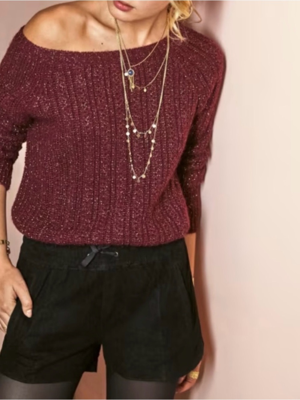 Sezane Black leather Shorts NWT